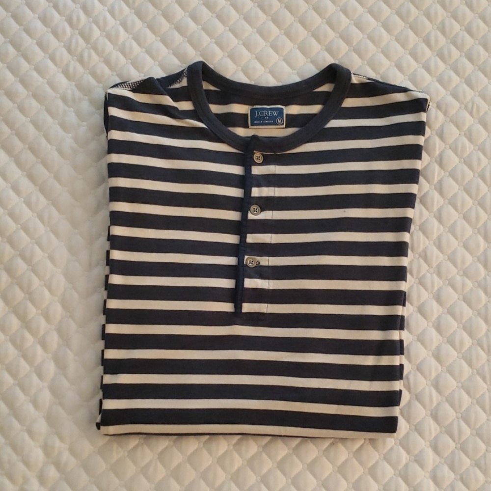 JCrew navy striped tee